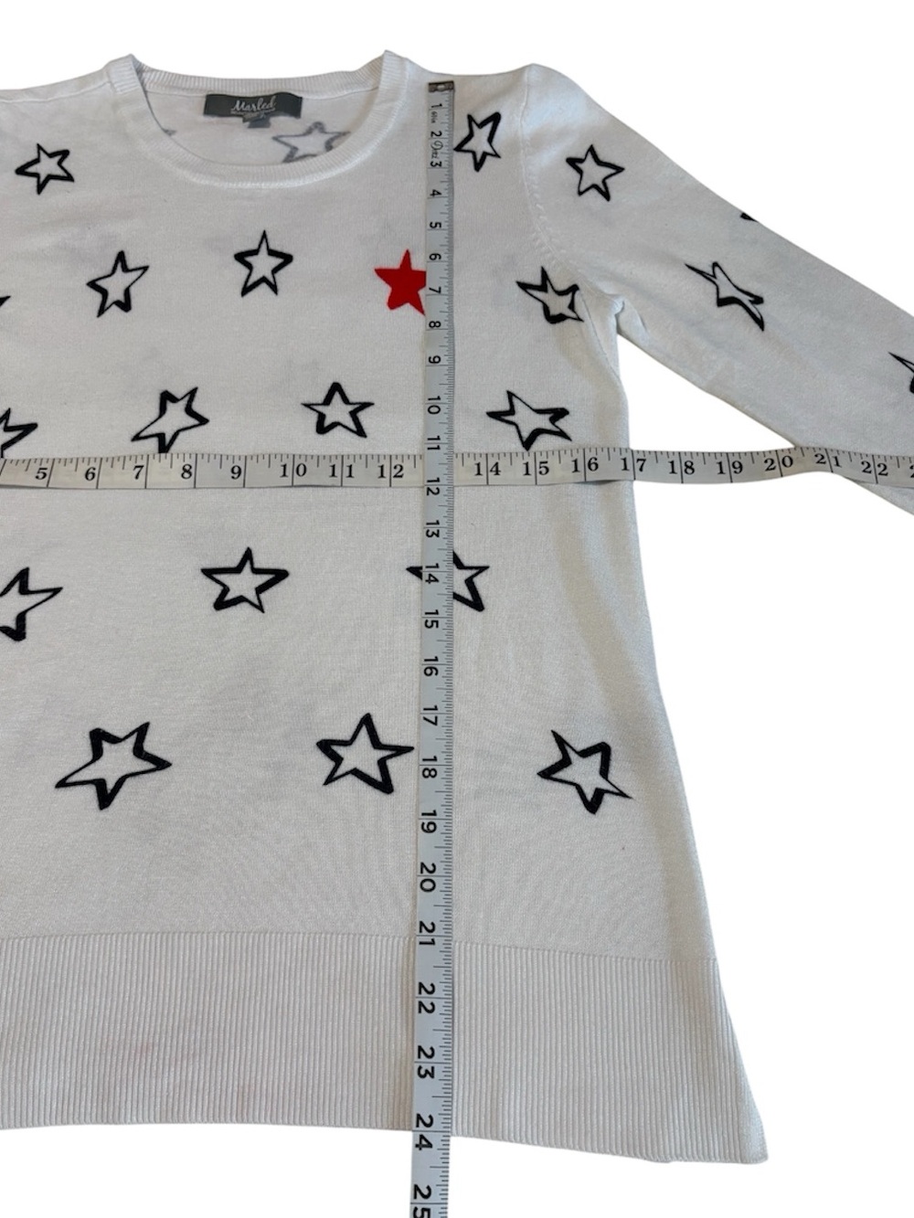 Marled Reunited Clothing White Star Print Long Sleeve Top - Picture 5 of 7